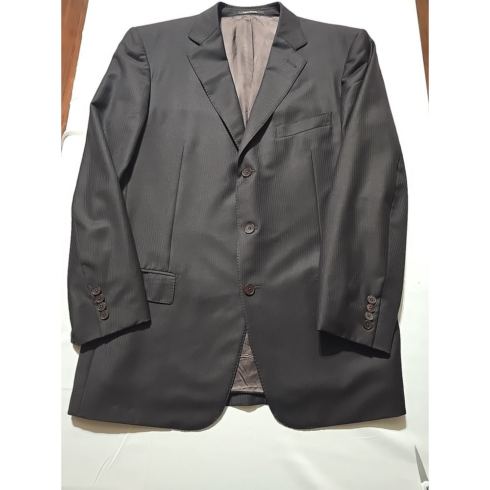 Ermenegildo Zegna Milano Trofeo 56L Dark Brown Stripe Woolโ Sport Coat